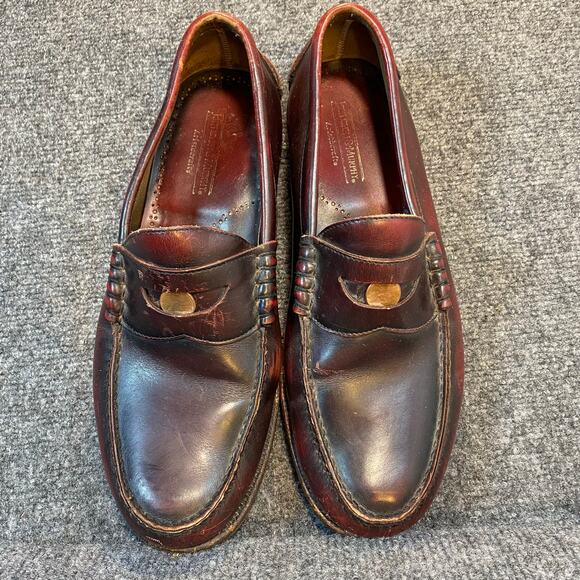 Johnston & Murphy Mens 10.5 Wide Burgundy Leather Penny Loafers Dress Shoes main image 7